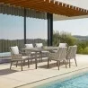 Armen Living Silvana Outdoor Aluminum Gray Rectangle Dining Table- Set - Armen Living Silvana Outdoor Aluminum Gray Rectangle Dining Table- Set