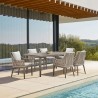 Armen Living Silvana Outdoor Aluminum Gray Rectangle Dining Table- Set
