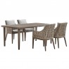Armen Living Silvana 5 Piece Gray Aluminum Outdoor Dining Set with Gray Fabric 1