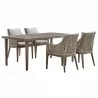 Armen Living Silvana 5 Piece Gray Aluminum Outdoor Dining Set with Gray Fabric 1 - Armen Living Silvana 5 Piece Gray Aluminum Outdoor Dining Set with Gray Fabric 1