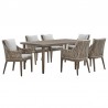 Armen Living Silvana 7 Piece Gray Aluminum Outdoor Dining Set with Gray Fabric 1