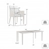 Armen Living Silvana 7 Piece Gray Aluminum Outdoor Dining Set with Gray Fabric 9