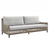 Armen Living Silvana 4 Piece Outdoor Gray Fabric and Wicker Conversation Set Sofa Side View