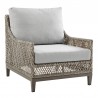 Armen Living Silvana 4 Piece Outdoor Gray Fabric and Wicker Conversation Set Chair Side View