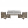 Armen Living Silvana 4 Piece Outdoor Gray Fabric and Wicker Conversation Set