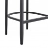Armen Living Argiope Outdoor Patio Counter or Bar Height Bar Stool in Aluminum with Grey Cushions- Legs View