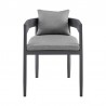 Armen Living Argiope Outdoor Patio Dining Chairs In Aluminum With Grey Cushions - Set of 2 04