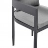 Armen Living Argiope Outdoor Patio Dining Chairs In Aluminum With Grey Cushions - Set of 2 010