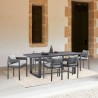 Armen Living Argiope Outdoor Patio Dining Chairs In Aluminum With Grey Cushions - Set of 2