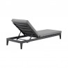 Armen Living Argiope Outdoor Patio Adjustable Chaise Lounge Chair in Aluminum with Grey Cushions  01
