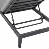 Armen Living Argiope Outdoor Patio Adjustable Chaise Lounge Chair in Aluminum with Grey Cushions  09