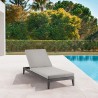 Armen Living Argiope Outdoor Patio Adjustable Chaise Lounge Chair in Aluminum with Grey Cushions 