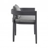 Armen Living Argiope Outdoor Patio 5-Piece Dining Table Set In Aluminum With Grey Cushions 1