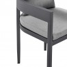 Armen Living Argiope Outdoor Patio 5-Piece Dining Table Set In Aluminum With Grey Cushions 7