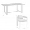 Armen Living Argiope Outdoor Patio 5-Piece Dining Table Set In Aluminum With Grey Cushions 6