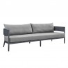 Armen Living Argiope 4 Piece Outdoor Dark Gray Aluminum & Fabric Outdoor Conversation Set Sofa Front
