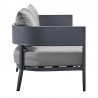 Armen Living Argiope 4 Piece Outdoor Dark Gray Aluminum & Fabric Outdoor Conversation Set Chair