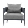Armen Living Argiope 4 Piece Outdoor Dark Gray Aluminum & Fabric Outdoor Conversation Set Chair Front