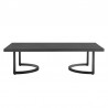 Armen Living Venice 4 Piece Dark Gray Aluminum Outdoor Seating Set with Dark Gray Cushions Table 