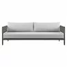 Armen Living Felicia 4 Piece Outdoor Black Aluminum & Rope Conversation Set with Light Gray Fabric Cushions Sofa - Armen Living Felicia 4 Piece Outdoor Black Aluminum & Rope Conversation Set with Light Gray Fabric Cushions Sofa