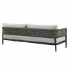 Armen Living Felicia 4 Piece Outdoor Black Aluminum & Rope Conversation Set with Light Gray Fabric Cushions Sofa Back - Armen Living Felicia 4 Piece Outdoor Black Aluminum & Rope Conversation Set with Light Gray Fabric Cushions Sofa Back