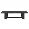 Armen Living Felicia 4 Piece Outdoor Black Aluminum & Rope Conversation Set with Light Gray Fabric Cushions Table