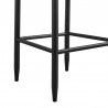 Armen Living Felicia Outdoor Patio Counter or Bar Height Bar Stool in Aluminum with Grey Rope and Cushions - Legs View