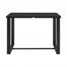 Armen Living Felicia Outdoor Patio 5-Piece Bar Table Set in Aluminum with Grey Rope and Cushions- Table Front