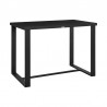 Armen Living Felicia Outdoor Patio 5-Piece Bar Table Set in Aluminum with Grey Rope and Cushions- Table Side