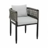Armen Living Felicia Outdoor Patio Dining Chair In Aluminum With Grey Rope And Cushions 03 - Armen Living Felicia Outdoor Patio Dining Chair In Aluminum With Grey Rope And Cushions 03