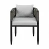Armen Living Felicia Outdoor Patio Dining Chair In Aluminum With Grey Rope And Cushions 02 - Armen Living Felicia Outdoor Patio Dining Chair In Aluminum With Grey Rope And Cushions 02