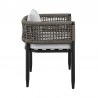Armen Living Felicia Outdoor Patio Dining Chair In Aluminum With Grey Rope And Cushions 04