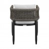 Armen Living Felicia Outdoor Patio Dining Chair In Aluminum With Grey Rope And Cushions 05