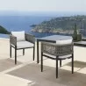 Armen Living Felicia Outdoor Patio Dining Chair In Aluminum With Grey Rope And Cushions - Armen Living Felicia Outdoor Patio Dining Chair In Aluminum With Grey Rope And Cushions