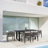 Armen Living Felicia Outdoor Patio Dining Table in Aluminum- Set View