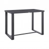 Armen Living Argiope Outdoor Patio 5-Piece Bar Table Set in Aluminum with Grey Cushions- Bar Table Side