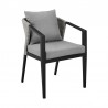 Armen Living Aileen Outdoor Patio Dining Chairs In Aluminum And Wicker With Grey Cushions - Set of 2 04