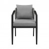 Armen Living Aileen Outdoor Patio Dining Chairs In Aluminum And Wicker With Grey Cushions - Set of 2 05