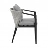 Armen Living Aileen Outdoor Patio Dining Chairs In Aluminum And Wicker With Grey Cushions - Set of 2 05