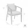 Armen Living Aileen Outdoor Patio Dining Chairs In Aluminum And Wicker With Grey Cushions - Set of 2 010