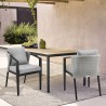 Armen Living Aileen Outdoor Patio Dining Chairs In Aluminum And Wicker With Grey Cushions - Set of 2 01