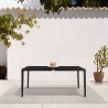 Armen Living Aileen Outdoor Patio Dining Table in Aluminum