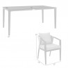 Armen Living Aileen Outdoor Patio 7-Piece Dining Table Set In Aluminum and Wicker With Grey Cushions 6
