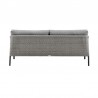 Armen Living Aileen Outdoor Patio 4-Piece Lounge Set in Aluminum and Wicker with Grey Cushions Sofa Back