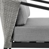Armen Living Aileen Outdoor Patio 4-Piece Lounge Set in Aluminum and Wicker with Grey Cushions Chair Side