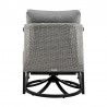 Armen Living Aileen Outdoor Patio Swivel Lounge Chair in Aluminum with Grey Cushions- Back