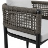 Armen Living Felicia Outdoor Patio 7-Piece Dining Table Set In Aluminum With Grey Rope And Cushions 02