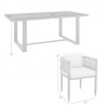 Armen Living Felicia Outdoor Patio 7-Piece Dining Table Set In Aluminum With Grey Rope And Cushions 6