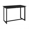 Armen Living Grand Outdoor Patio 5-Piece Bar Table Set in Aluminum with Grey Cushions - Table Side