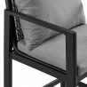 Armen Living Grand Outdoor Patio 5-Piece Bar Table Set in Aluminum with Grey Cushions Stool Arm